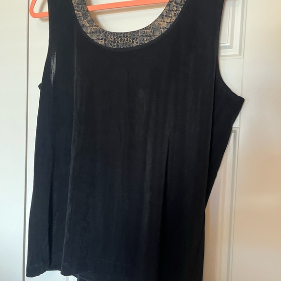 Chico’s size 3 black travelers tank with decorative collar NWT - Picture 3 of 4